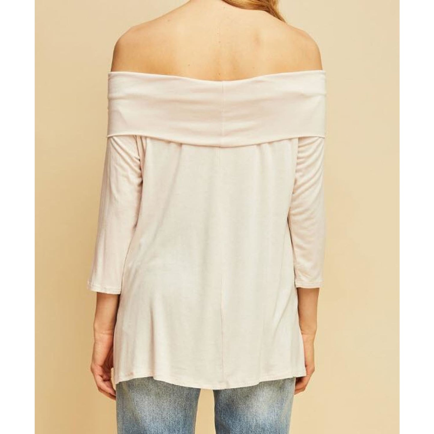 Natural Off Shoulder Top - TOPS