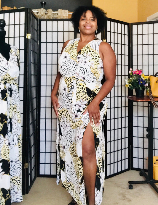 New Plus Romper Maxi Dress