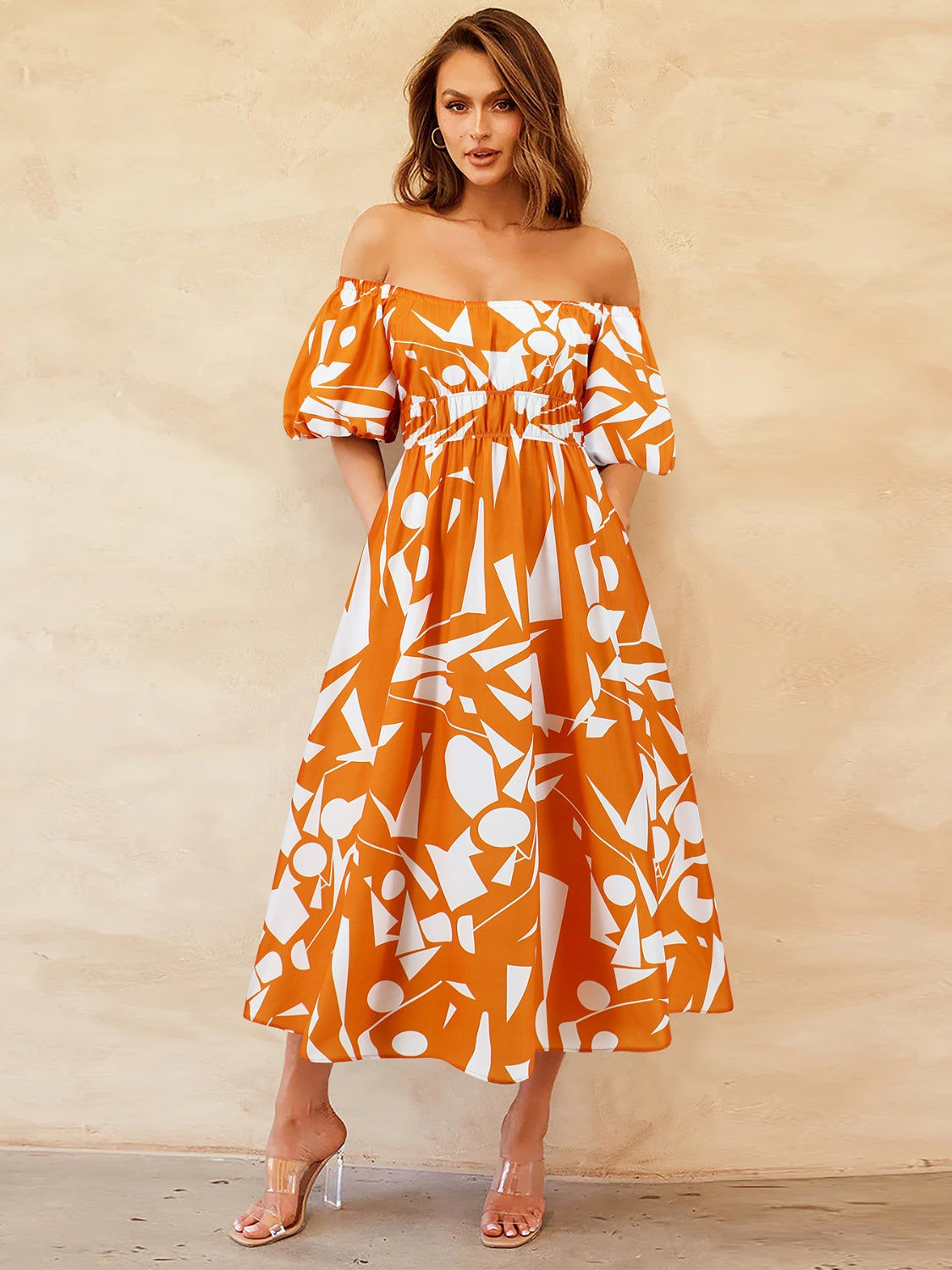 Balloon Sleeve Plus Dress