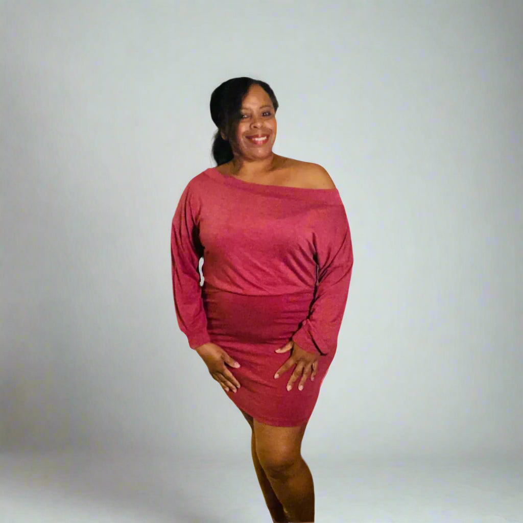 Casual Off Shoulder Dress - DRESSES