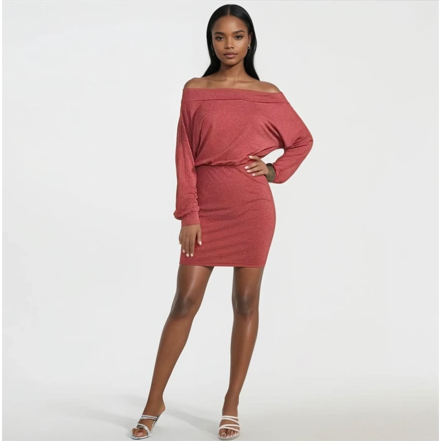 Casual Off Shoulder Dress - DRESSES