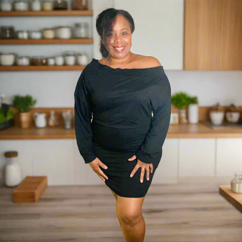 Casual Off Shoulder Dress - DRESSES