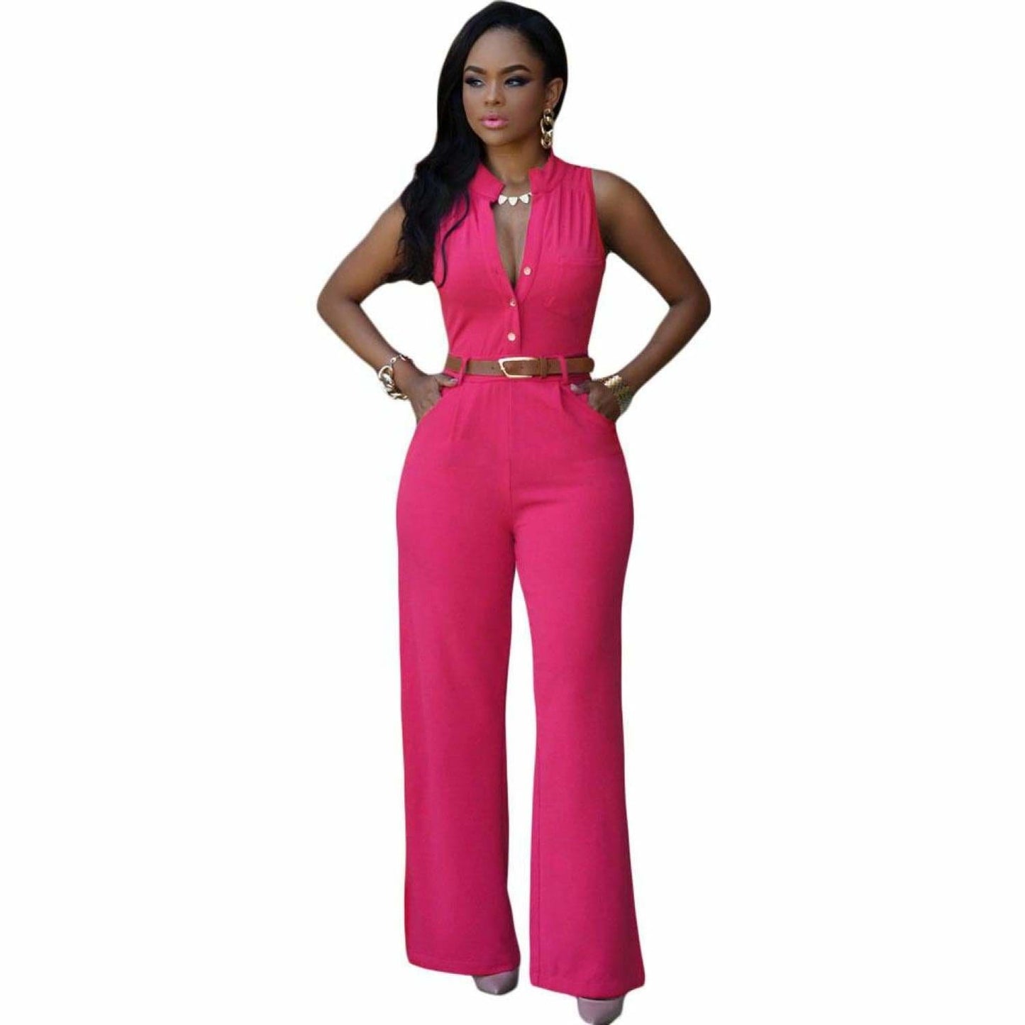 Belted Wide Leg Jumpsuit - Best YOU by HTS