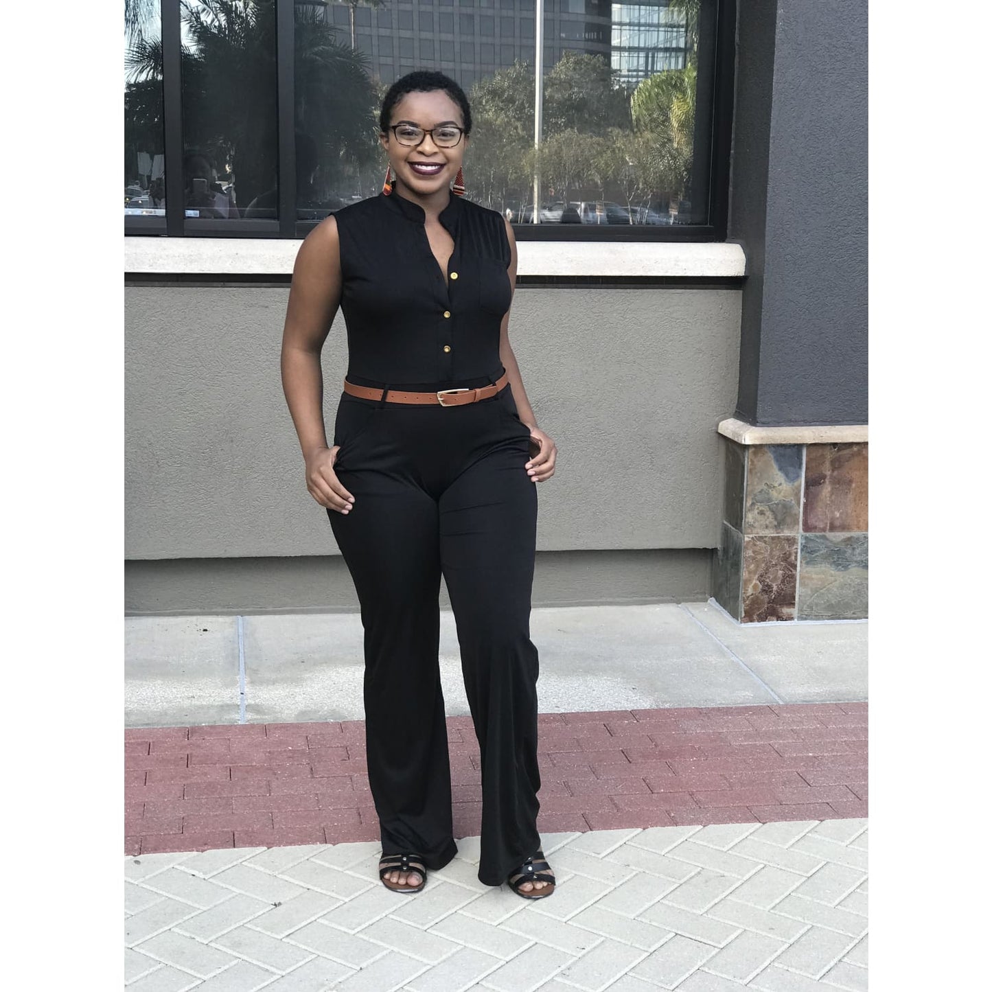 Belted Wide Leg Jumpsuit - Best YOU by HTS