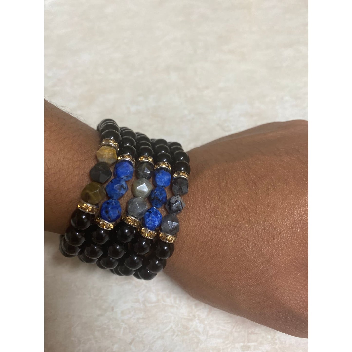 Black beaded bracelet
