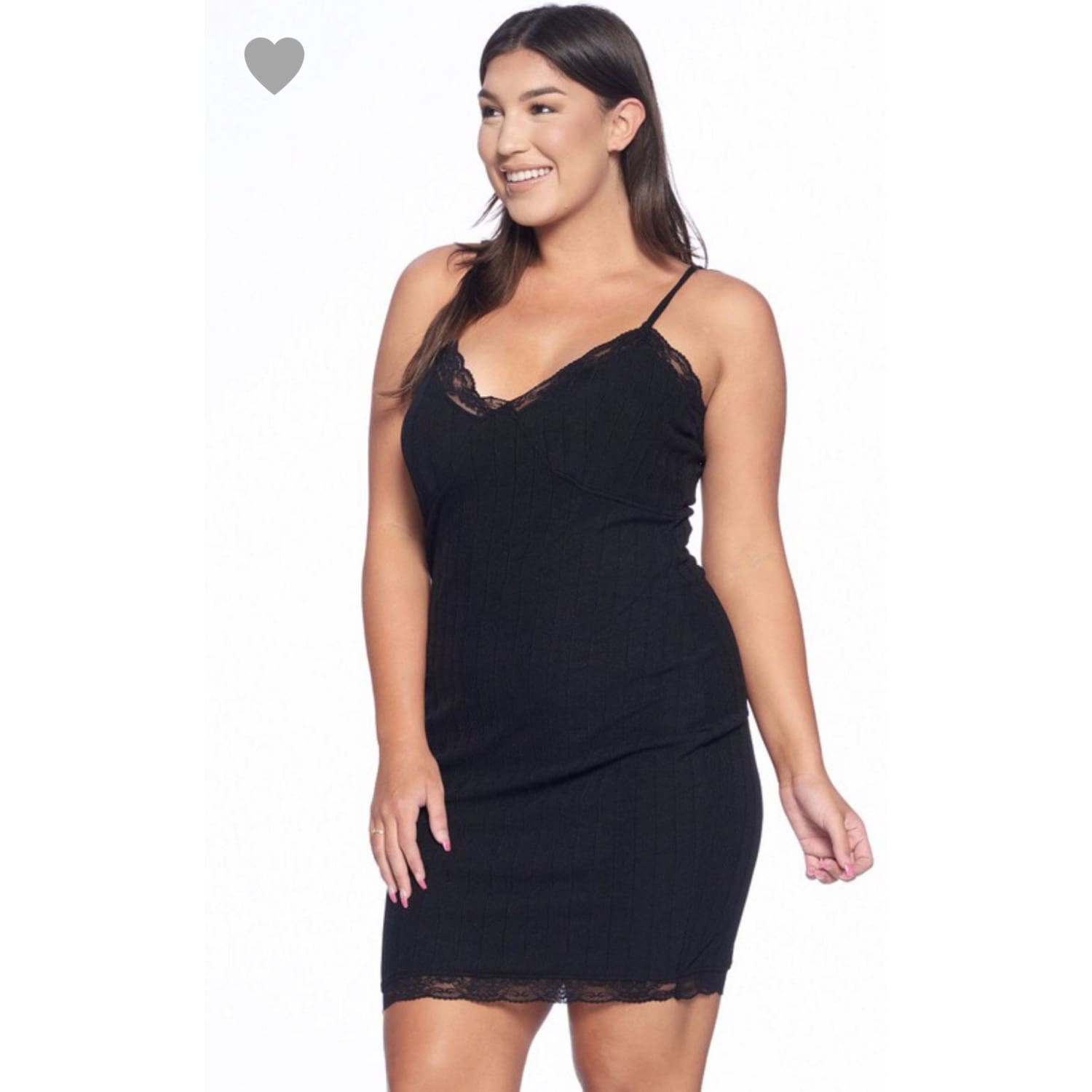 Black Cami Plus Size Dress - DRESSES