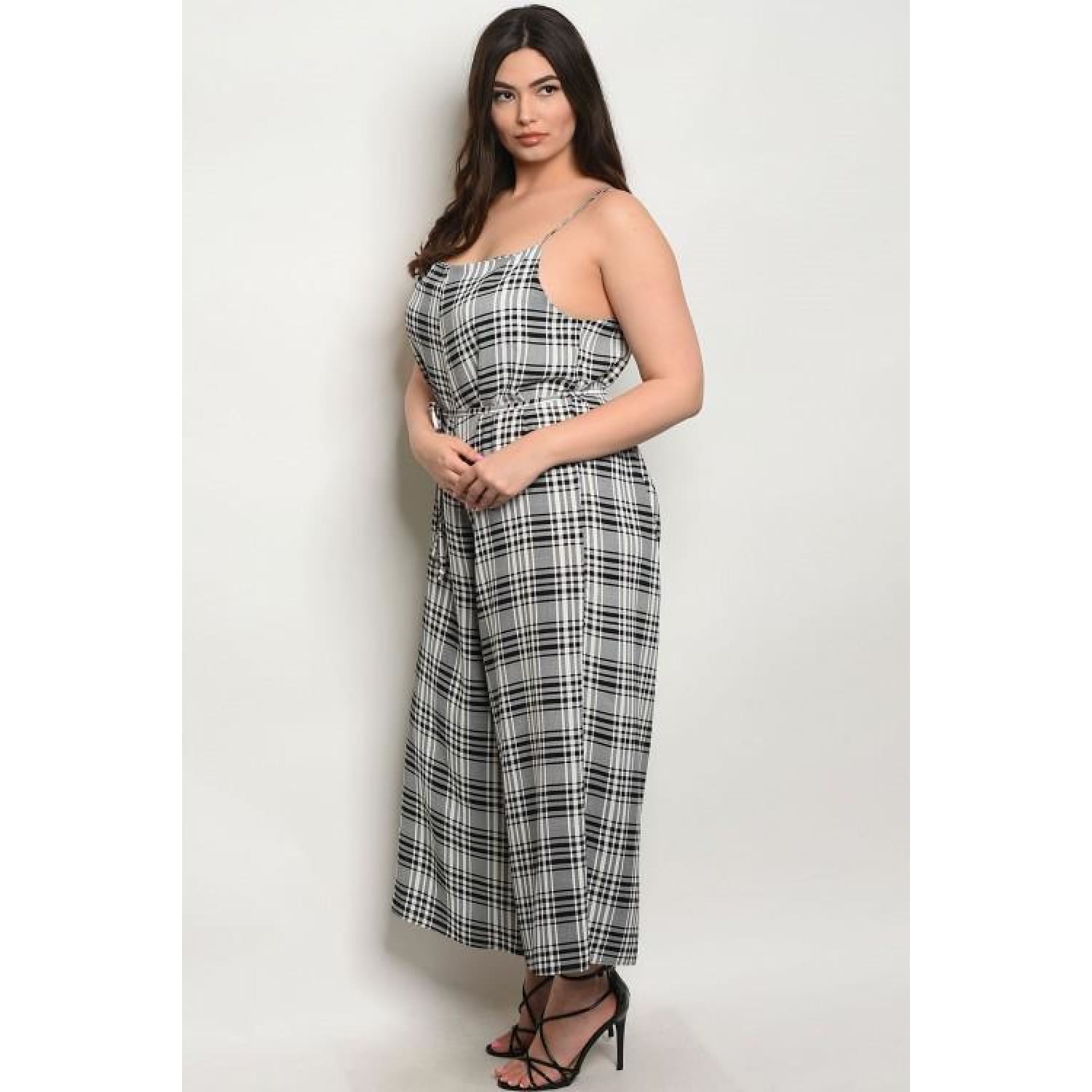 Black White Checkers Plus Size Jumpsuit 18W - Best YOU by HTS