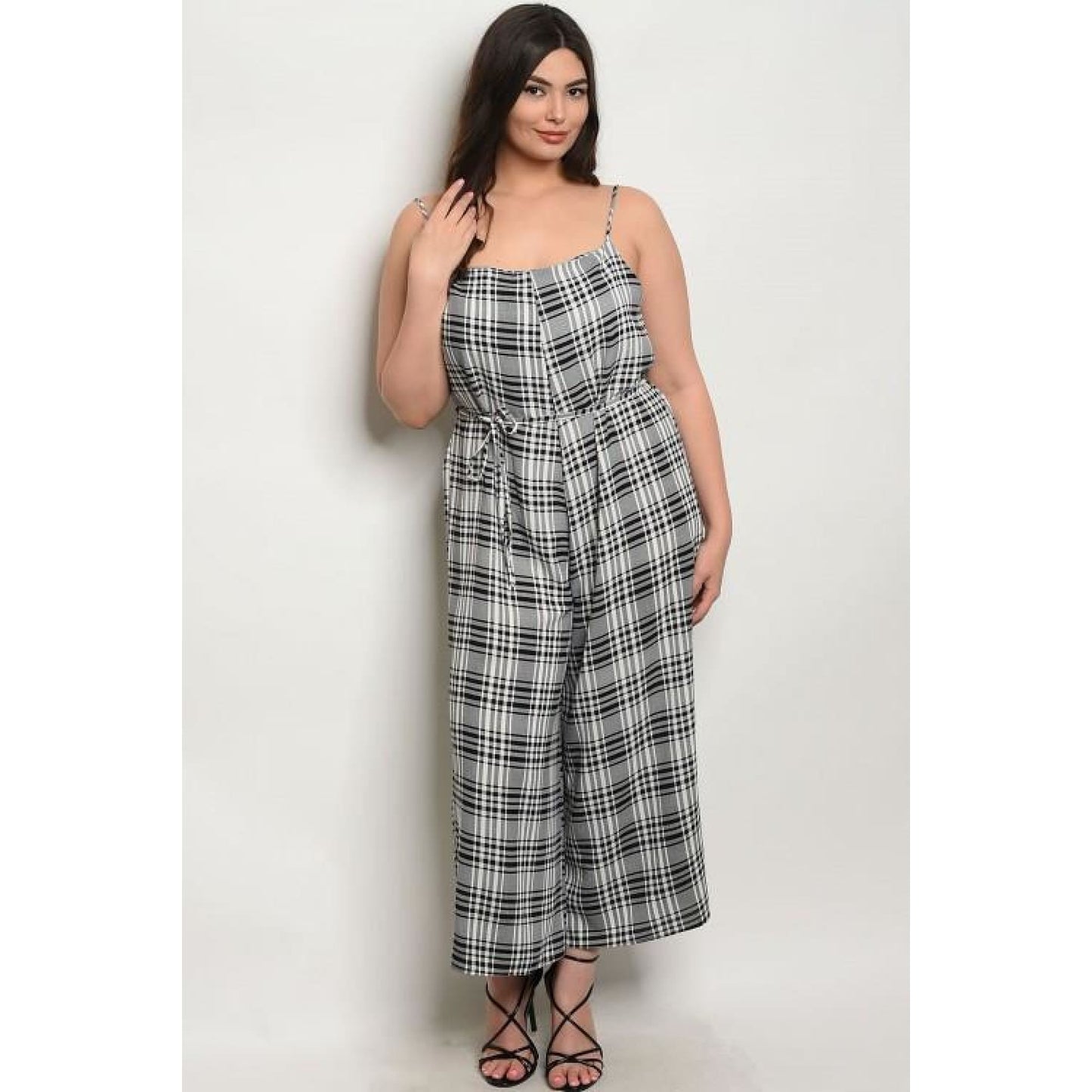 Black White Checkers Plus Size Jumpsuit 18W - Best YOU by HTS