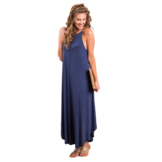 Blue Sexy Asymmetric Maxi Dress - Best YOU by HTS