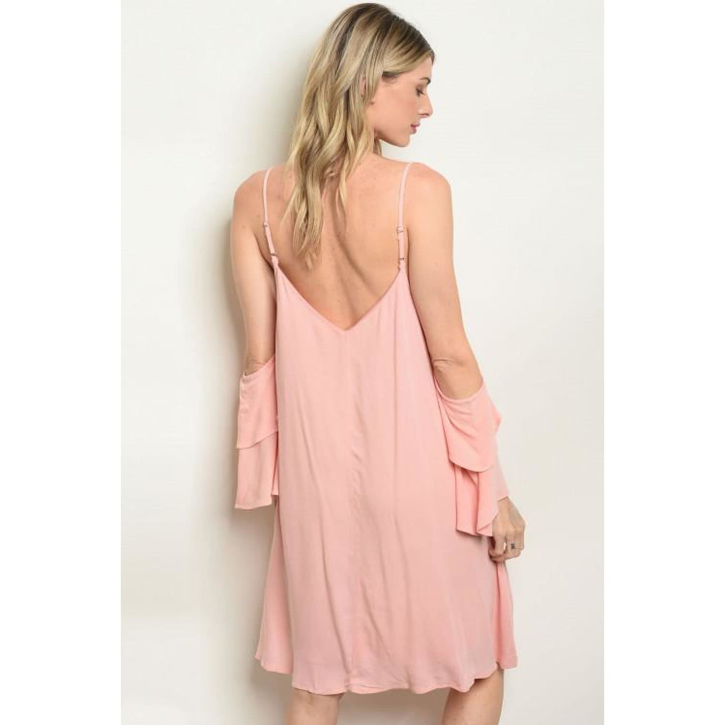 Blush Cold Shoulder Tunic Dress - DRESSES