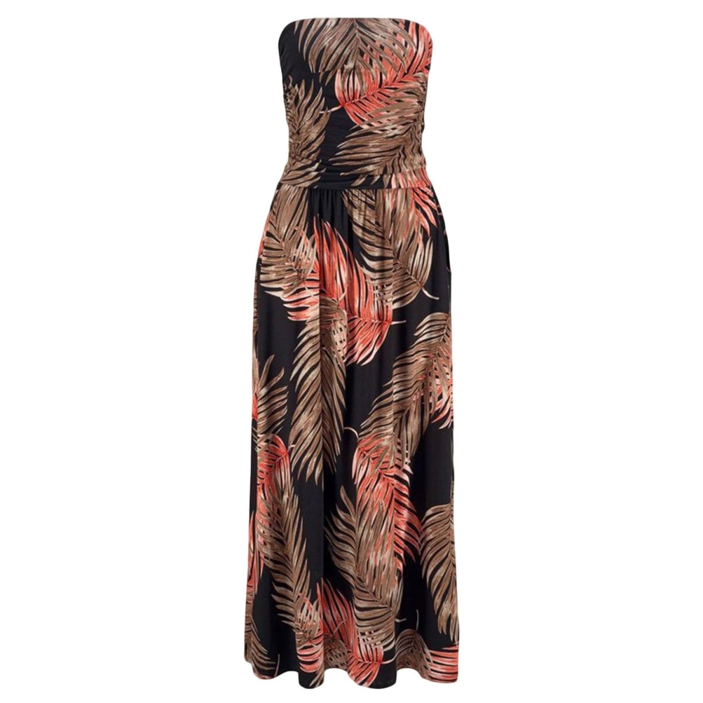 Bohemian Strapless Maxi Dress - DRESSES