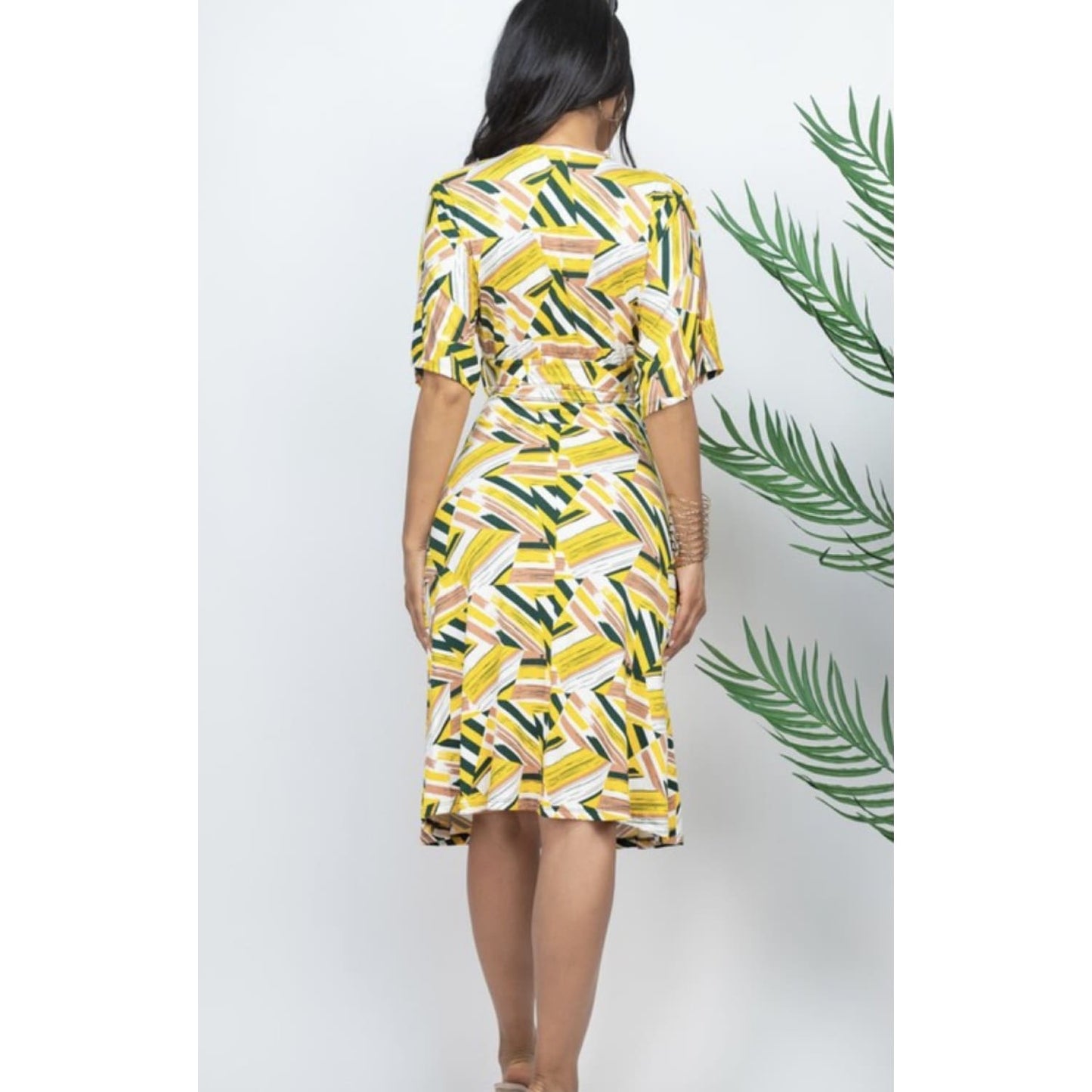 Deep V Cut Curvy Dress - DRESSES