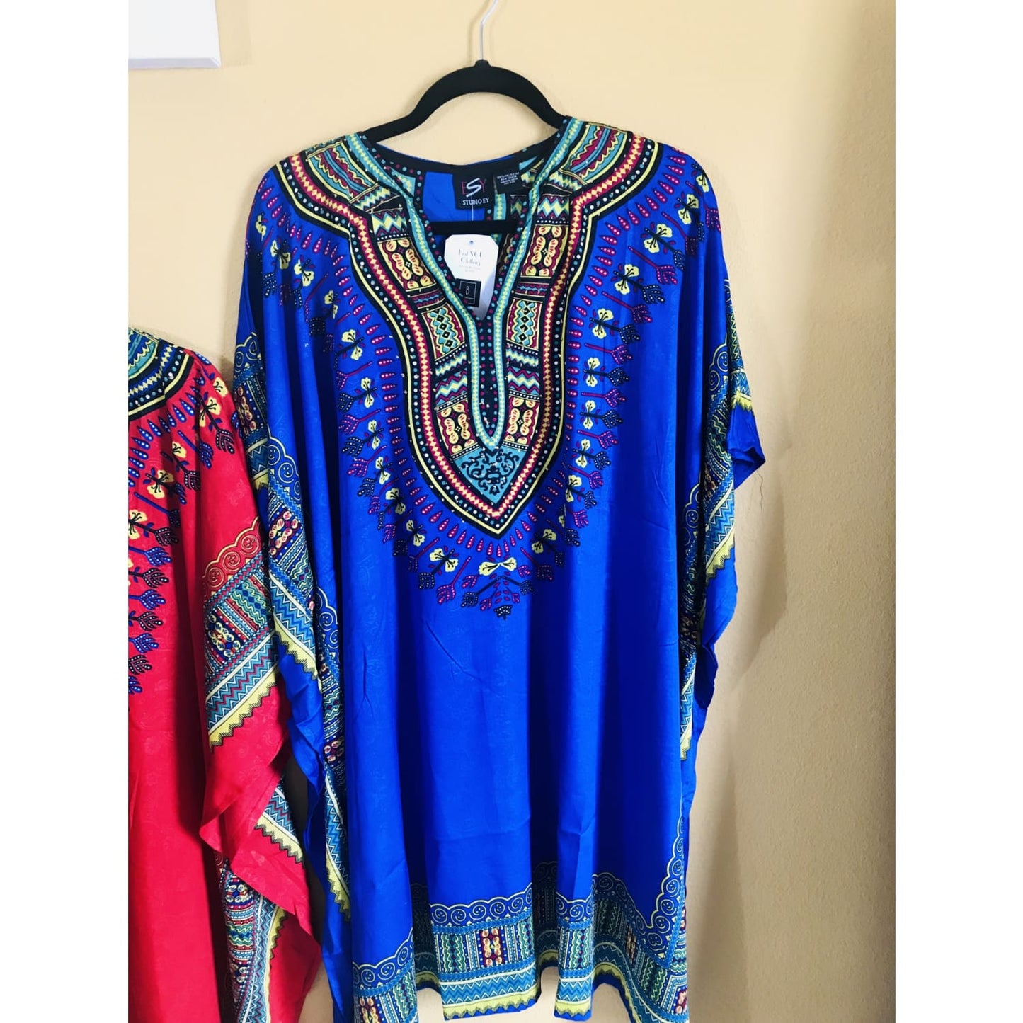 Ethnic Caftan Top - Blue Multi - TOPS