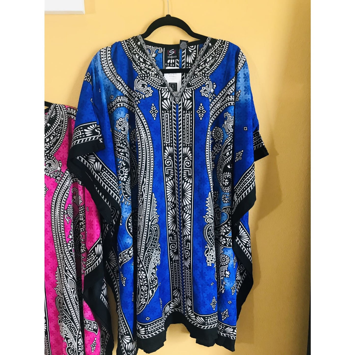 Ethnic Caftan Top - Blue/Black - TOPS