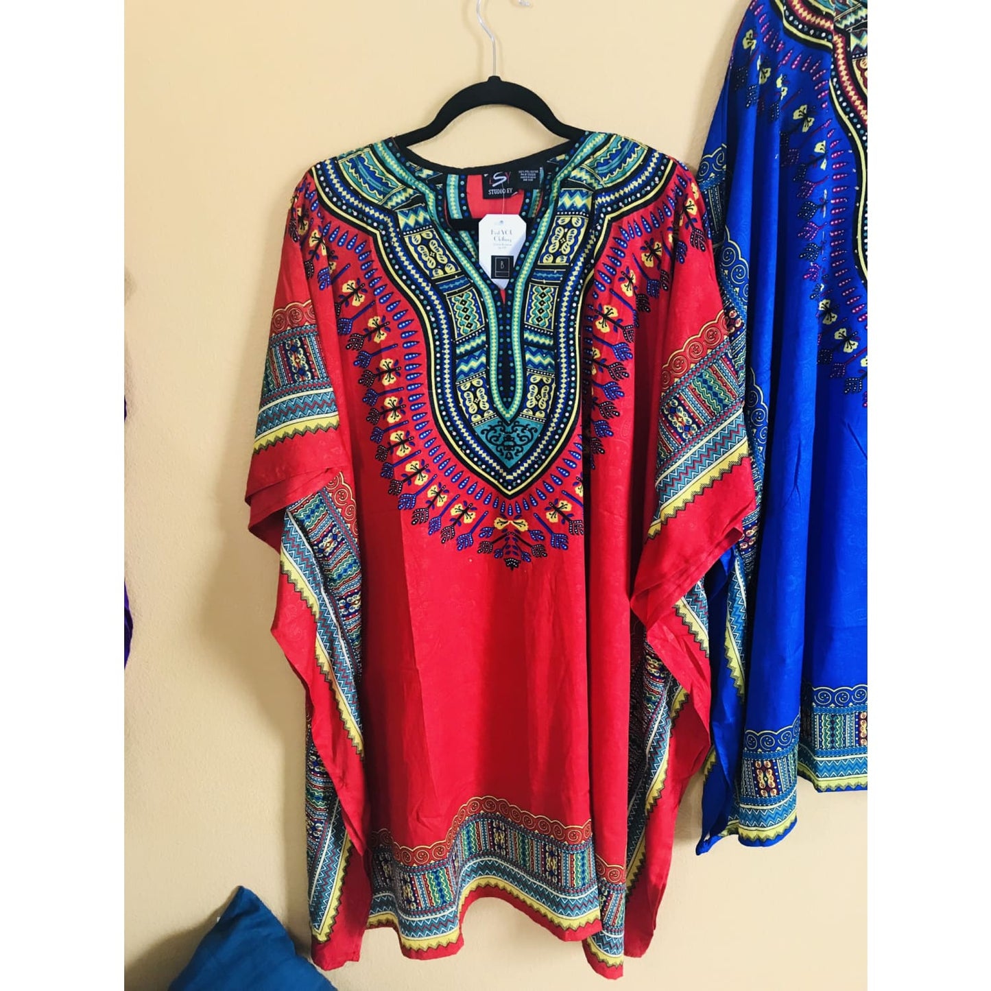 Ethnic Caftan Top - Red Multi - TOPS