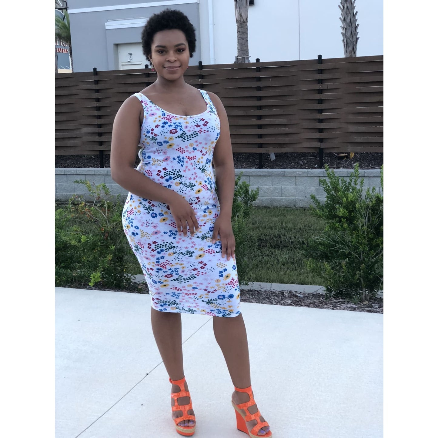 Floral Tank Dress - DRESSES