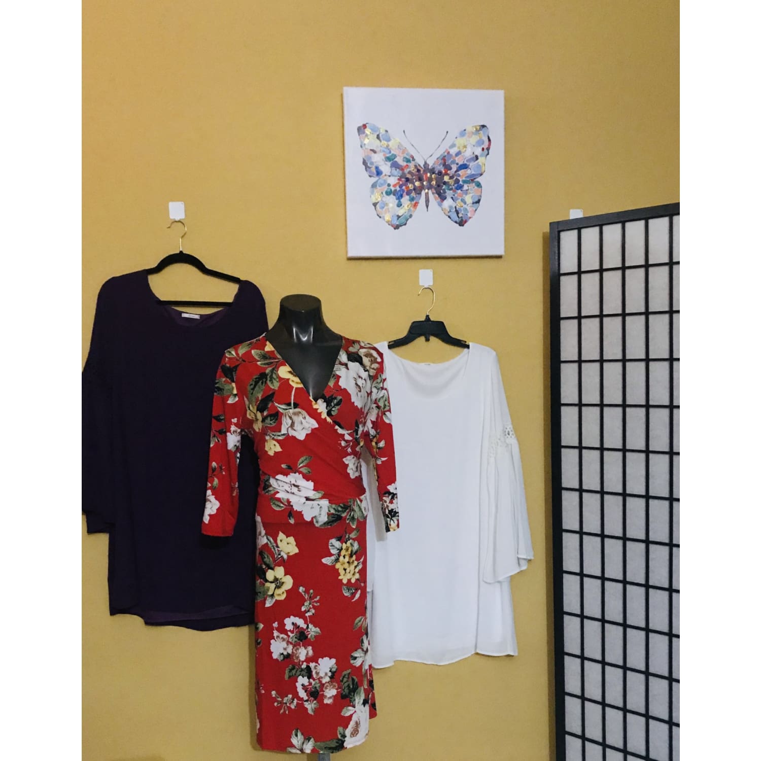 Flower Red Plus Size Dress - DRESSES