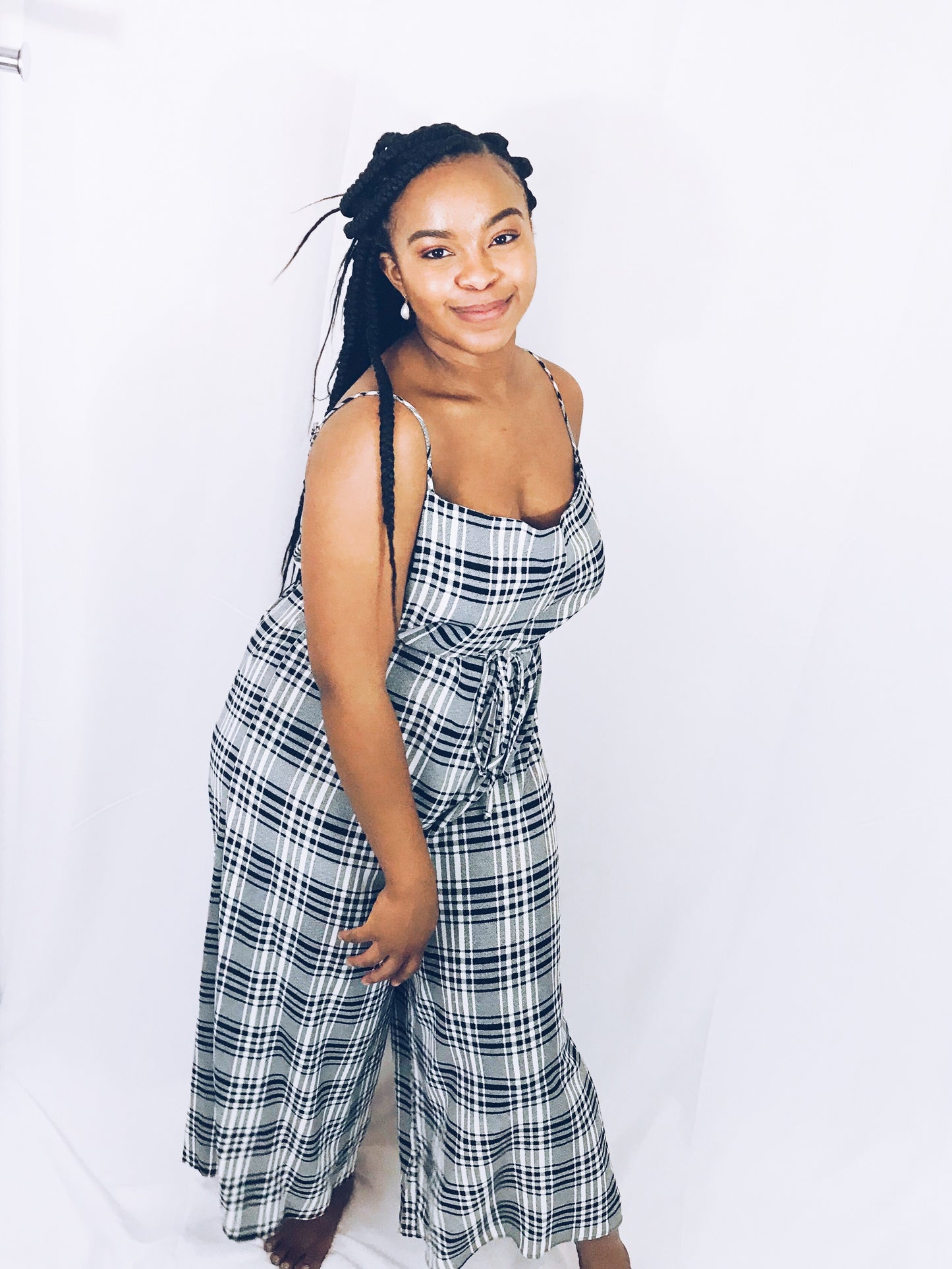 Black White Checkers Plus Size Jumpsuit 18W - Best YOU by HTS