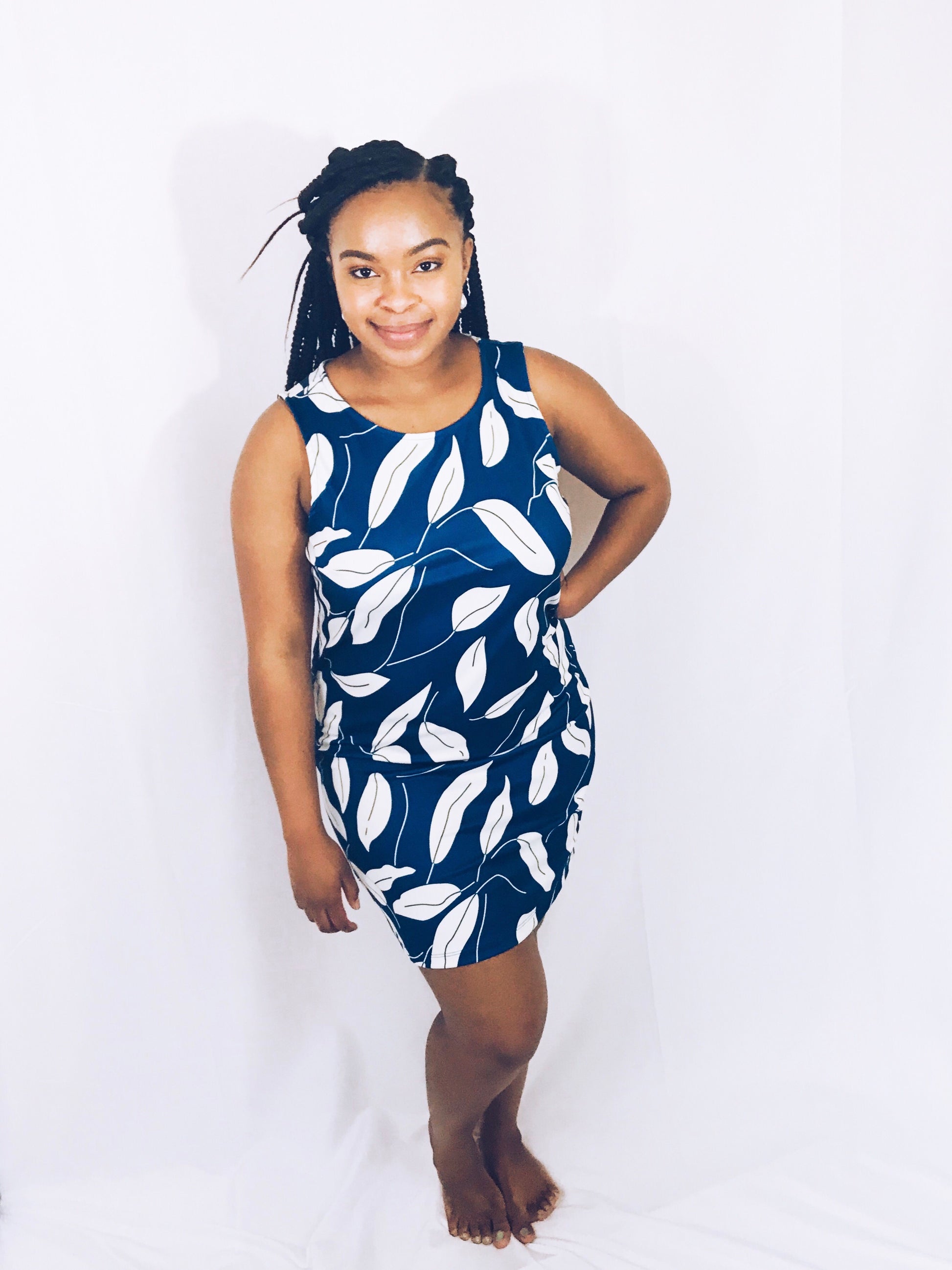 Blue Leaf Tank Dress - Best YOU by HTS