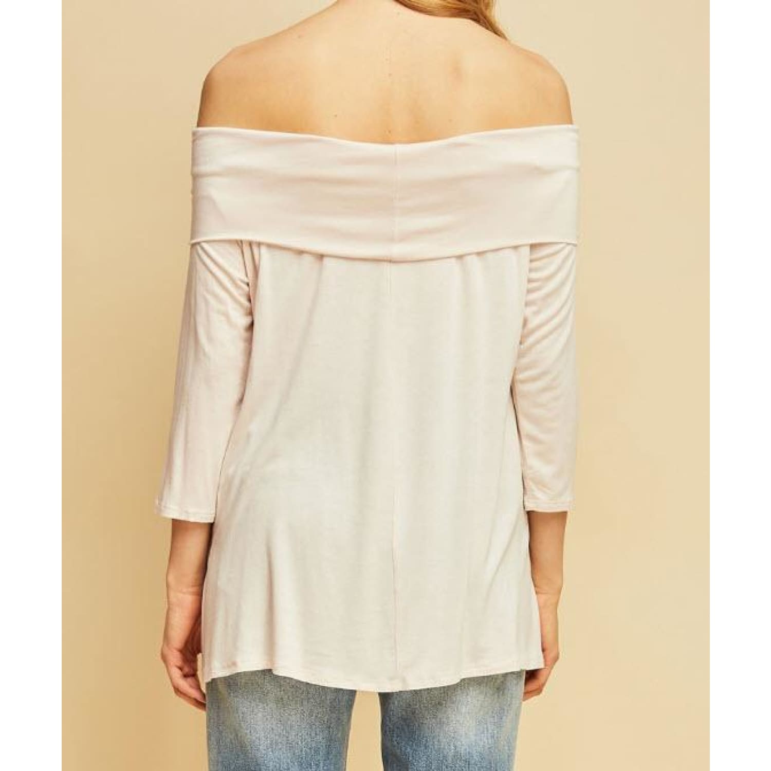 Natural Off Shoulder Top - TOPS