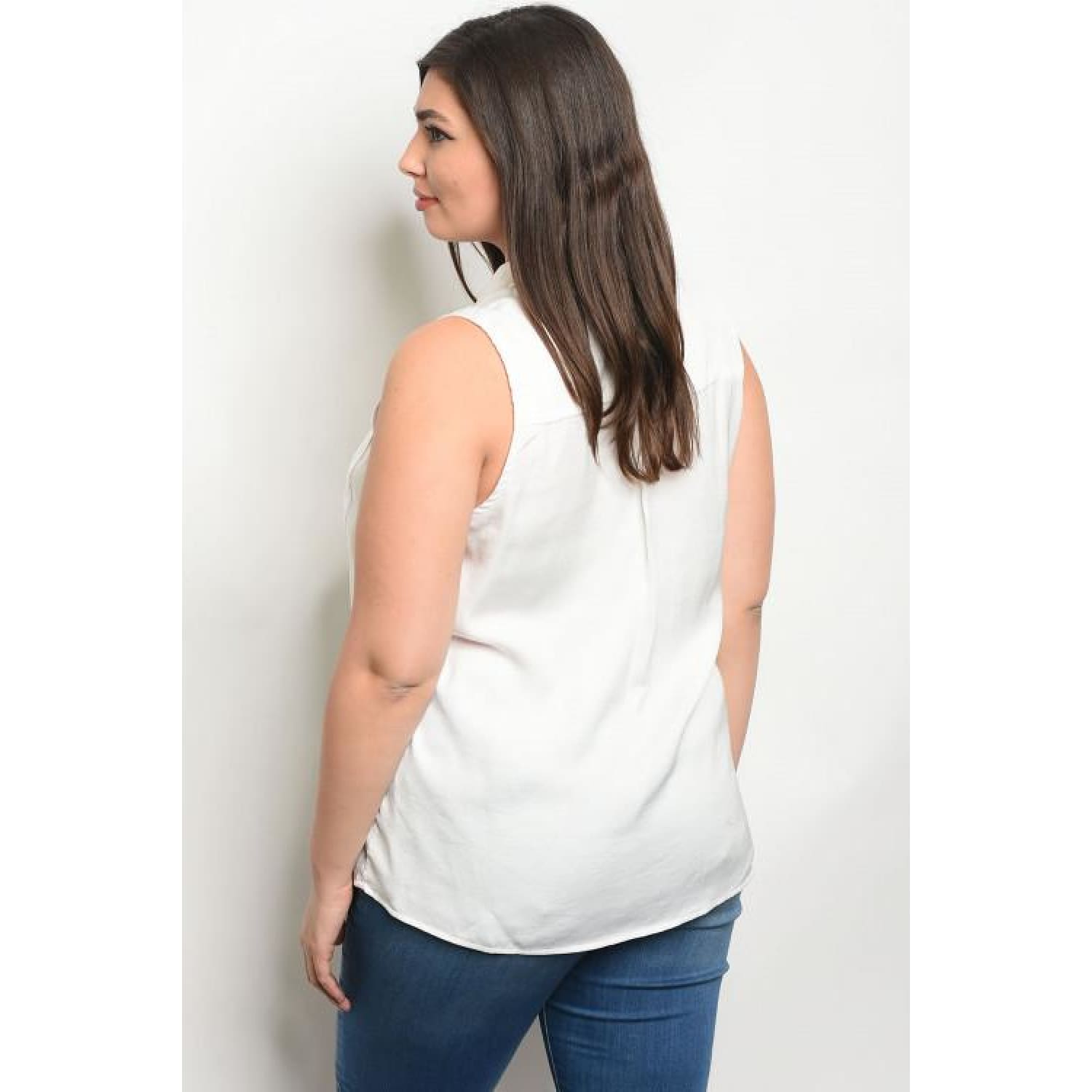 Off White Sleeveless Top - Best YOU by HTS