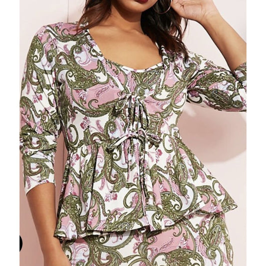 Olive Peplum Jacket Top - Best YOU by HTS