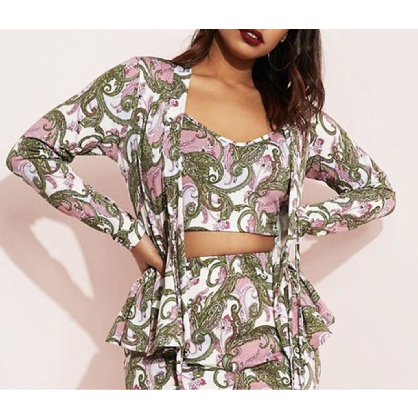 Olive Peplum Jacket Top - Best YOU by HTS