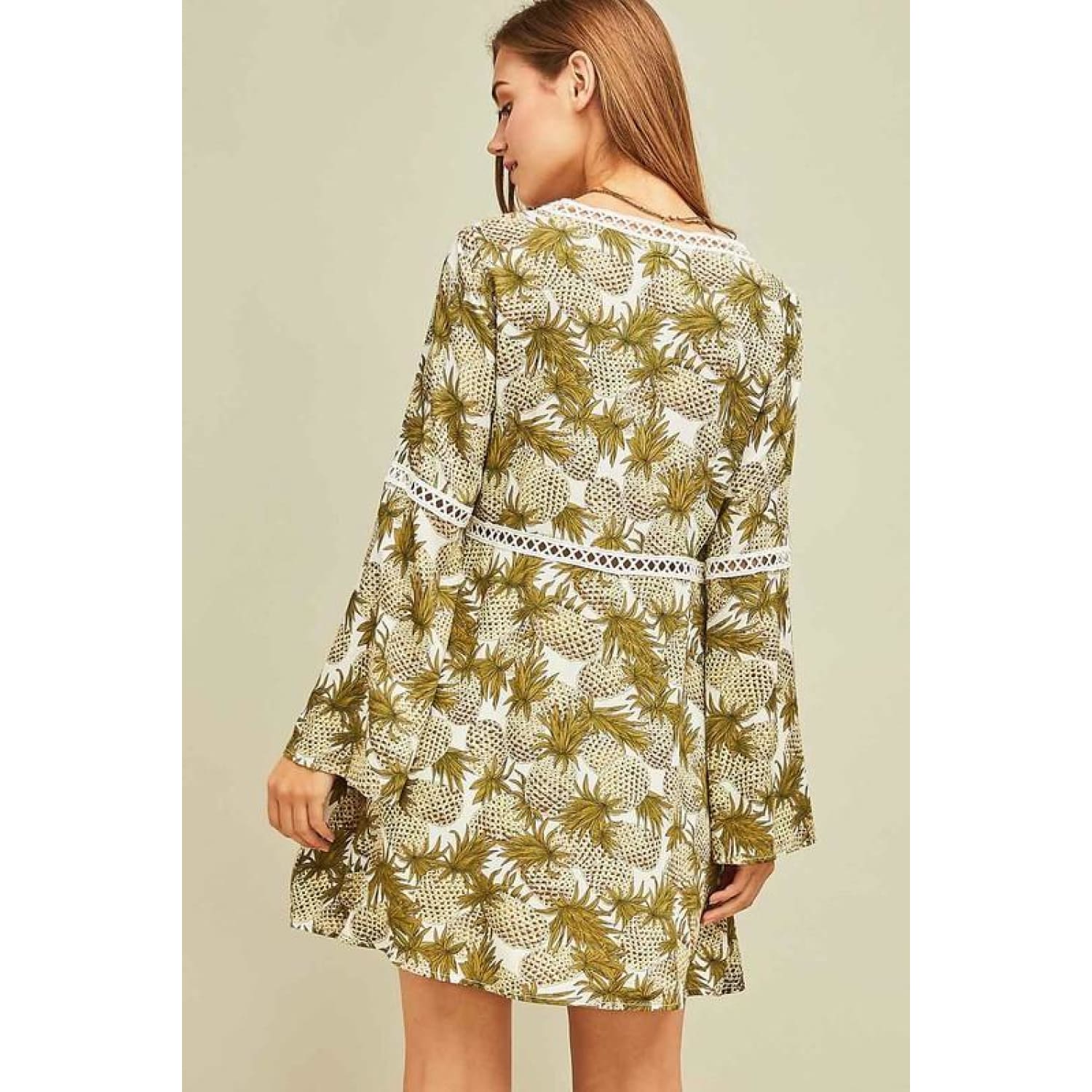 Pineapple Print Dress - DRESSES