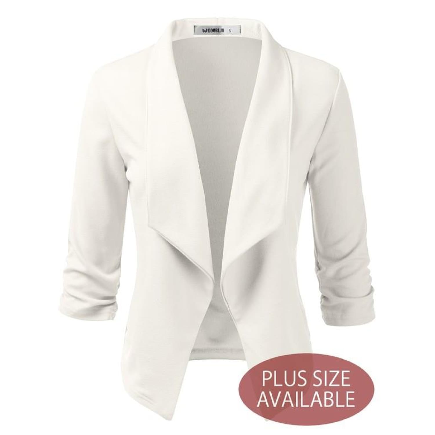 Plus Open Front Blazer Jacket - TOPS