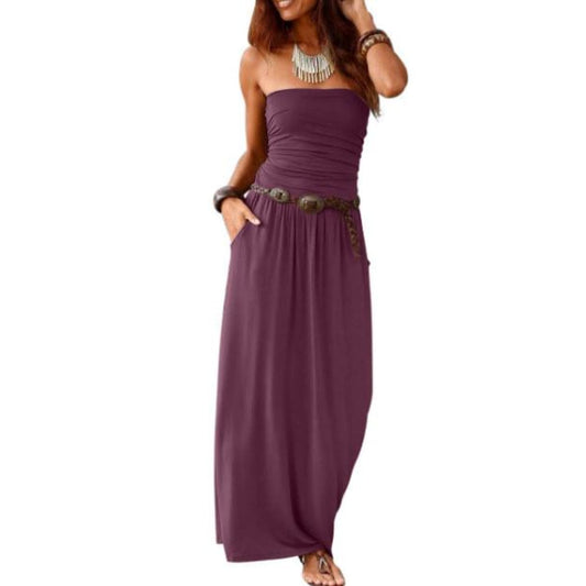 Purple Strapless Maxi Dress - Best YOU by HTS