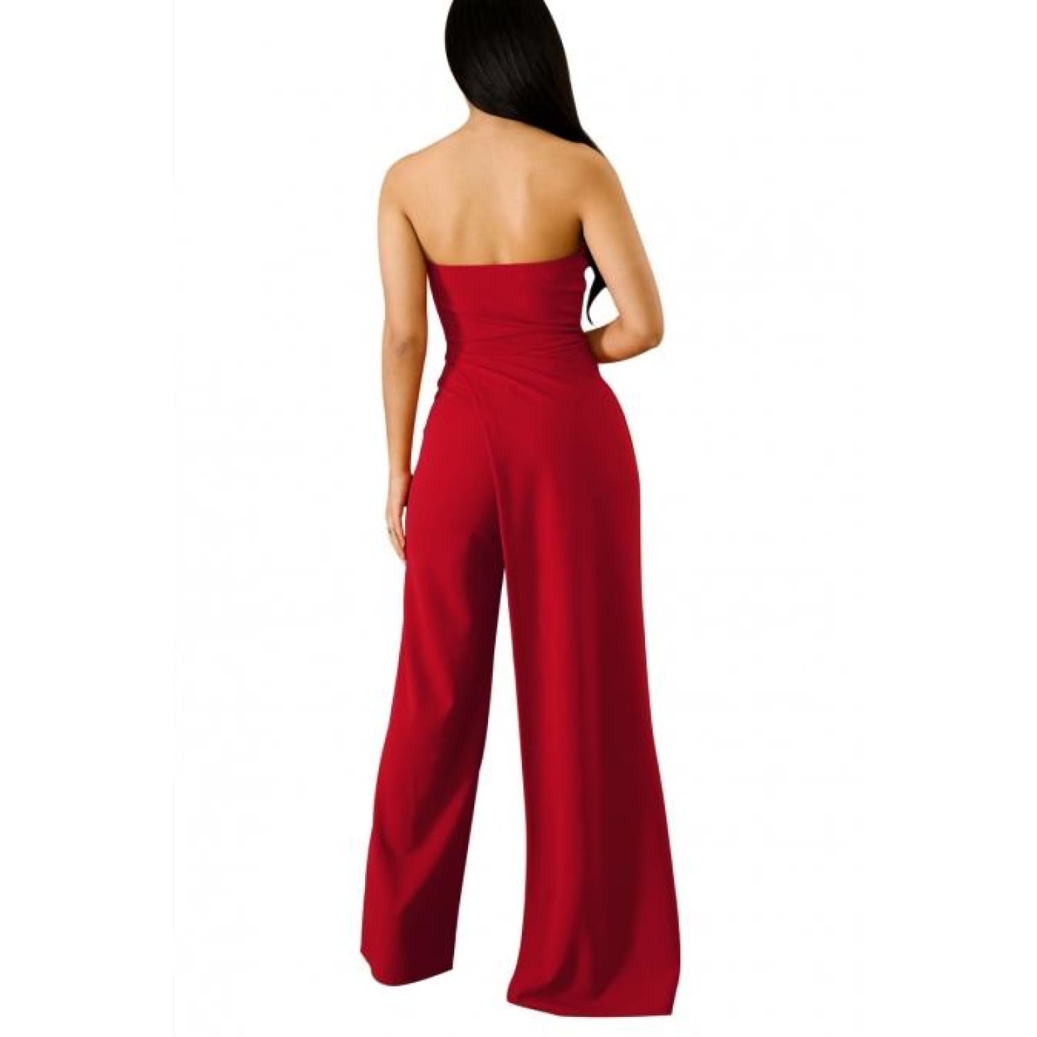 Red Open Leg Jumpsuit - Best YOU by HTS