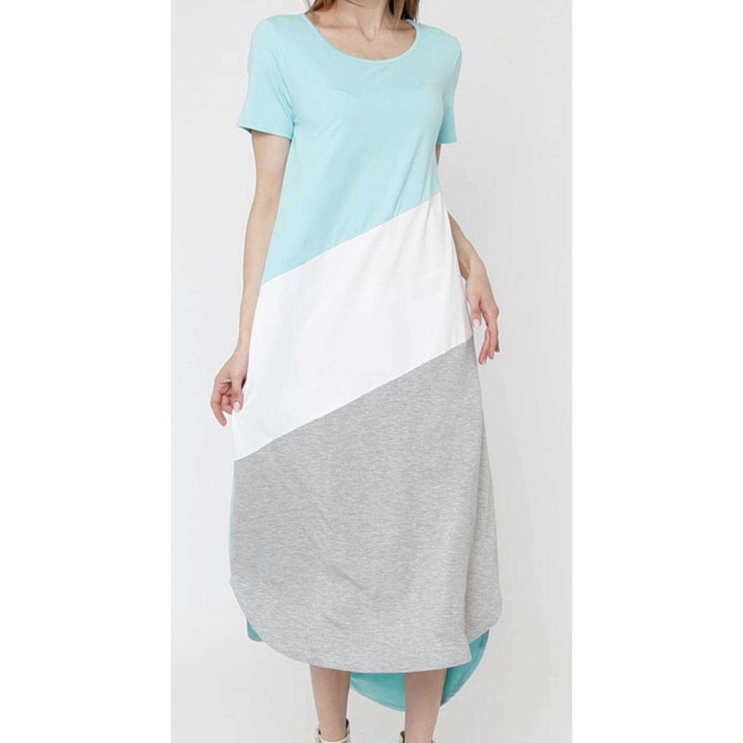 Regular Or Plus Mint Color Block Maxi Dress - Best YOU by HTS