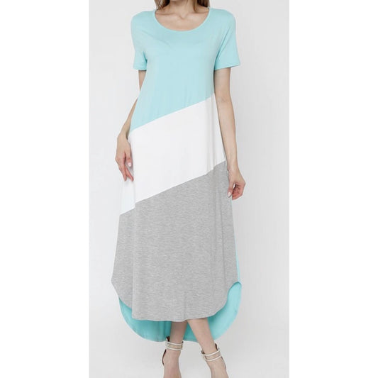 Regular Or Plus Mint Color Block Maxi Dress - Best YOU by HTS