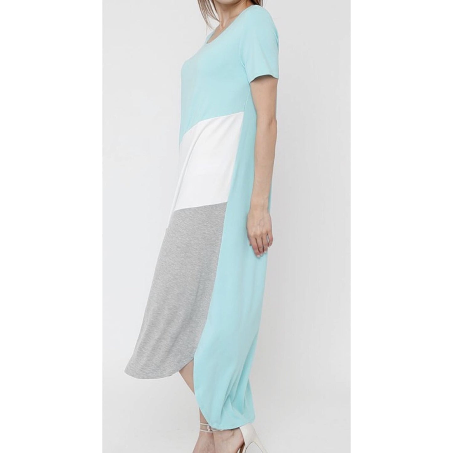 Regular Or Plus Mint Color Block Maxi Dress - Best YOU by HTS