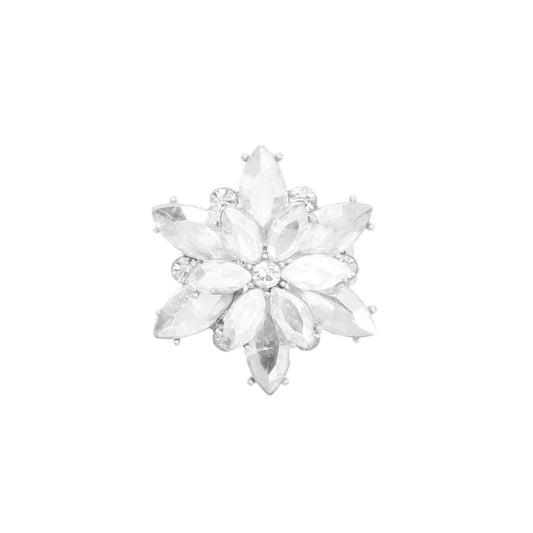 Rhinestone Flower Ring - Accessories