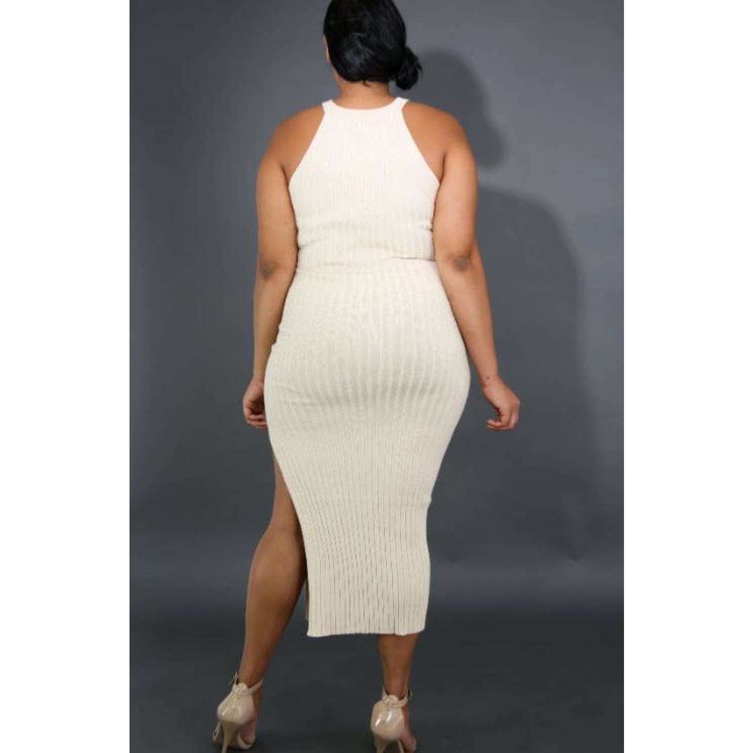 Ribbed and Curvy Plus Dress - DRESSES