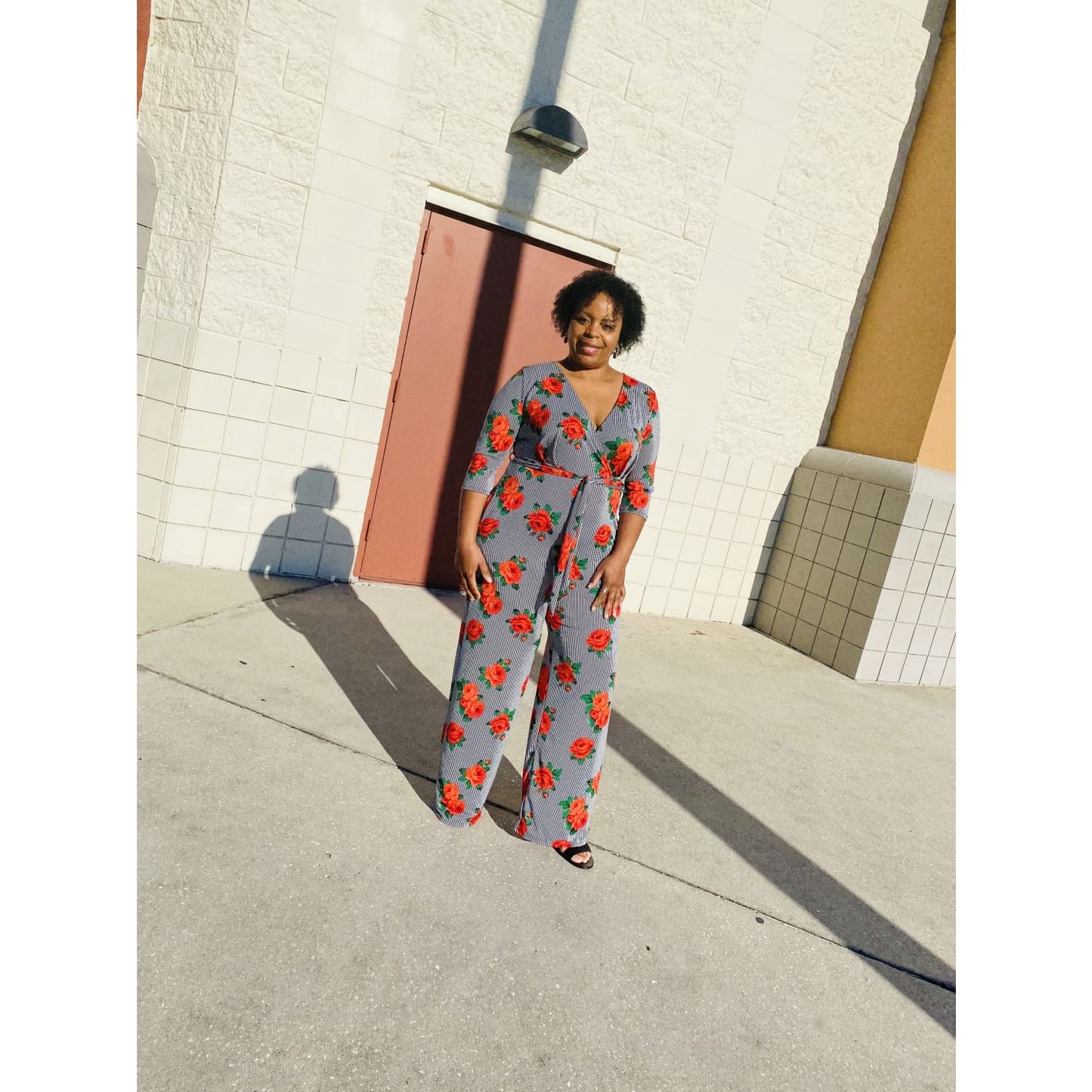Roses And Stripes Plus Jumpsuit - OUTFITS