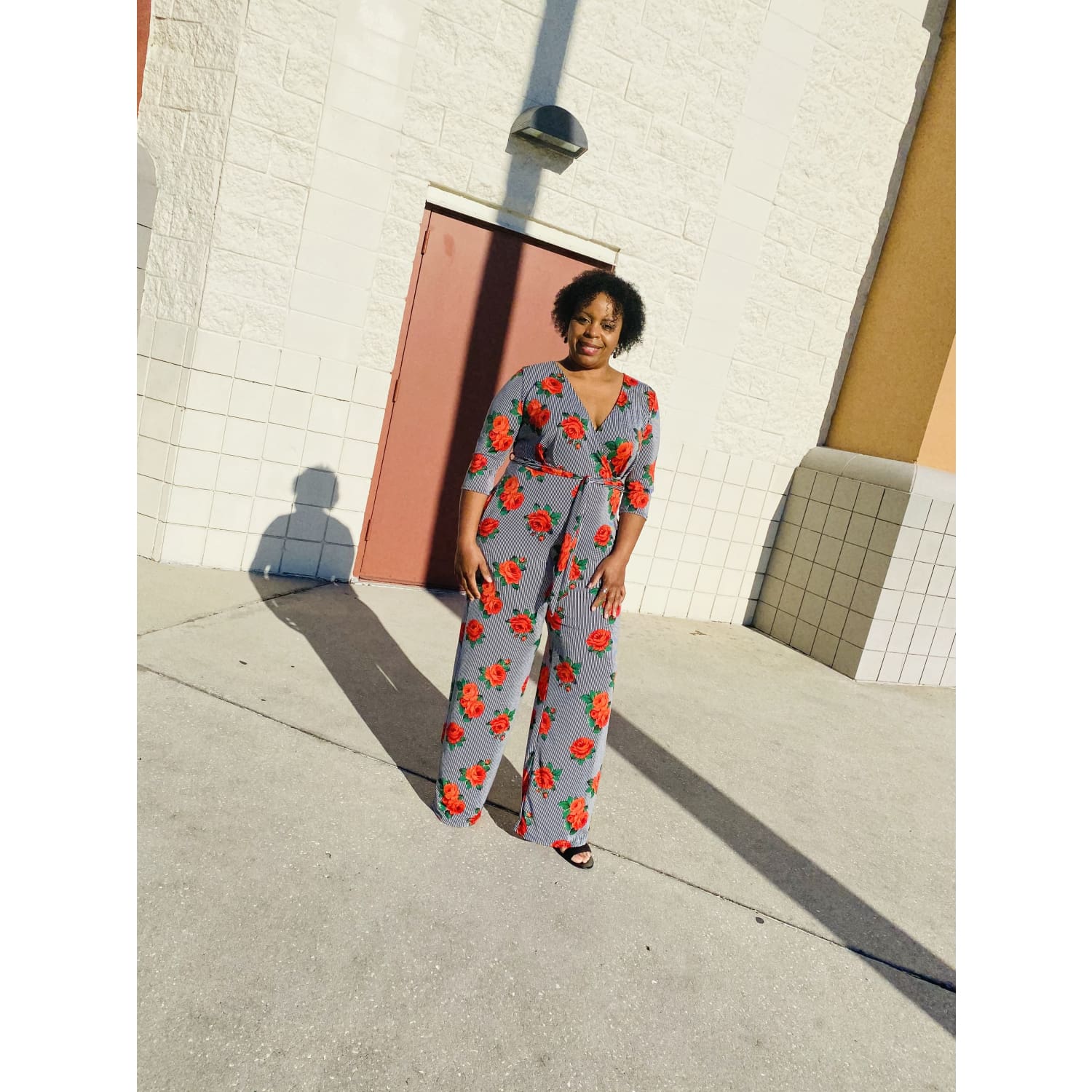 Roses And Stripes Plus Jumpsuit - OUTFITS