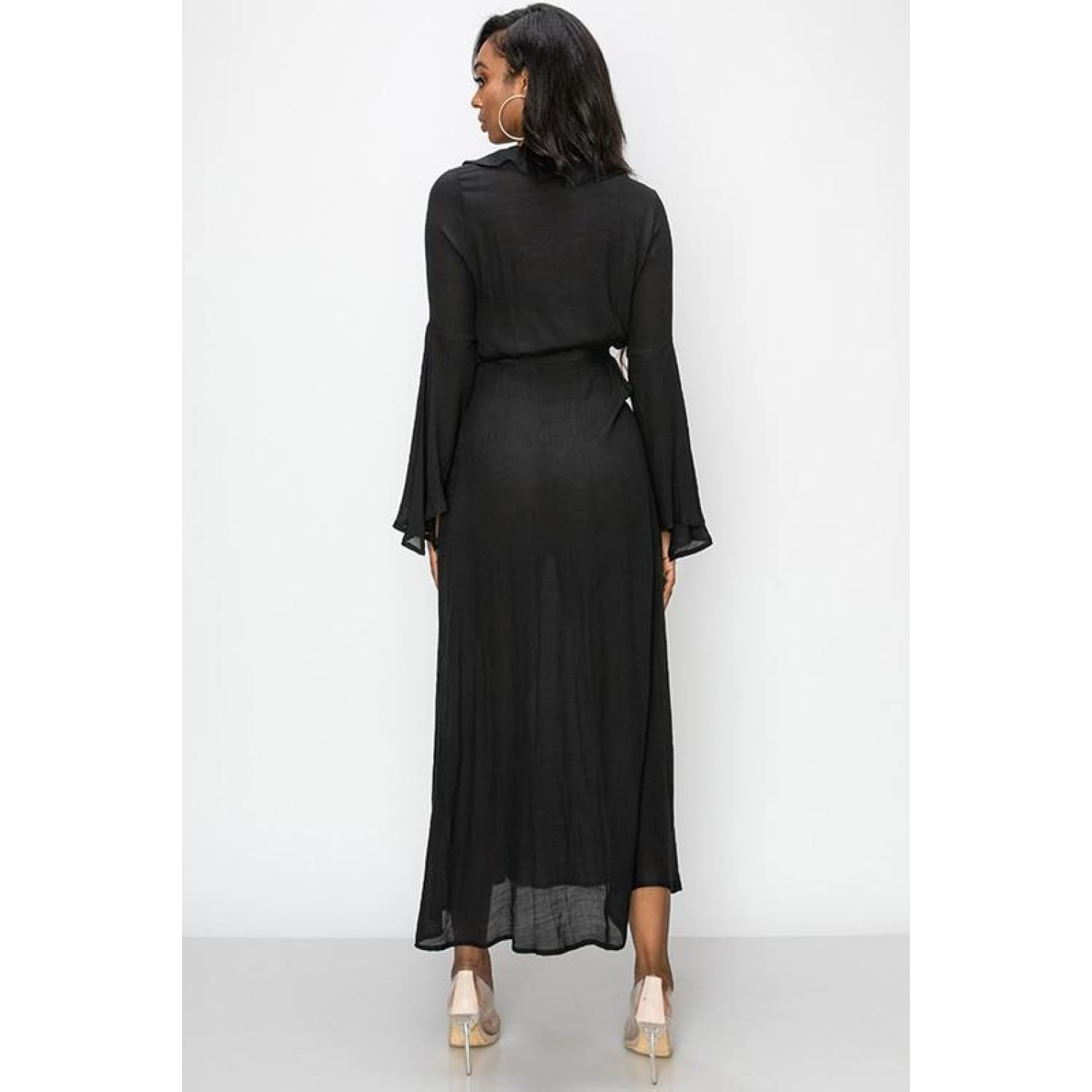 Ruffle Kimono Dress - DRESSES