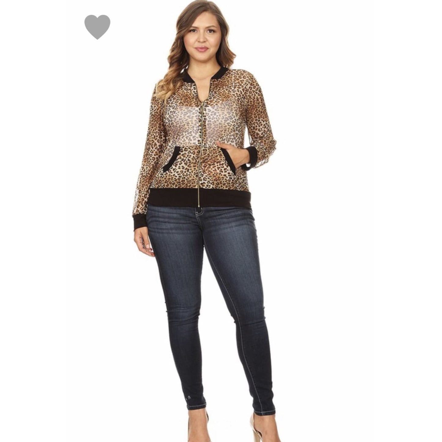 Sheer Mesh Cheetah Jacket