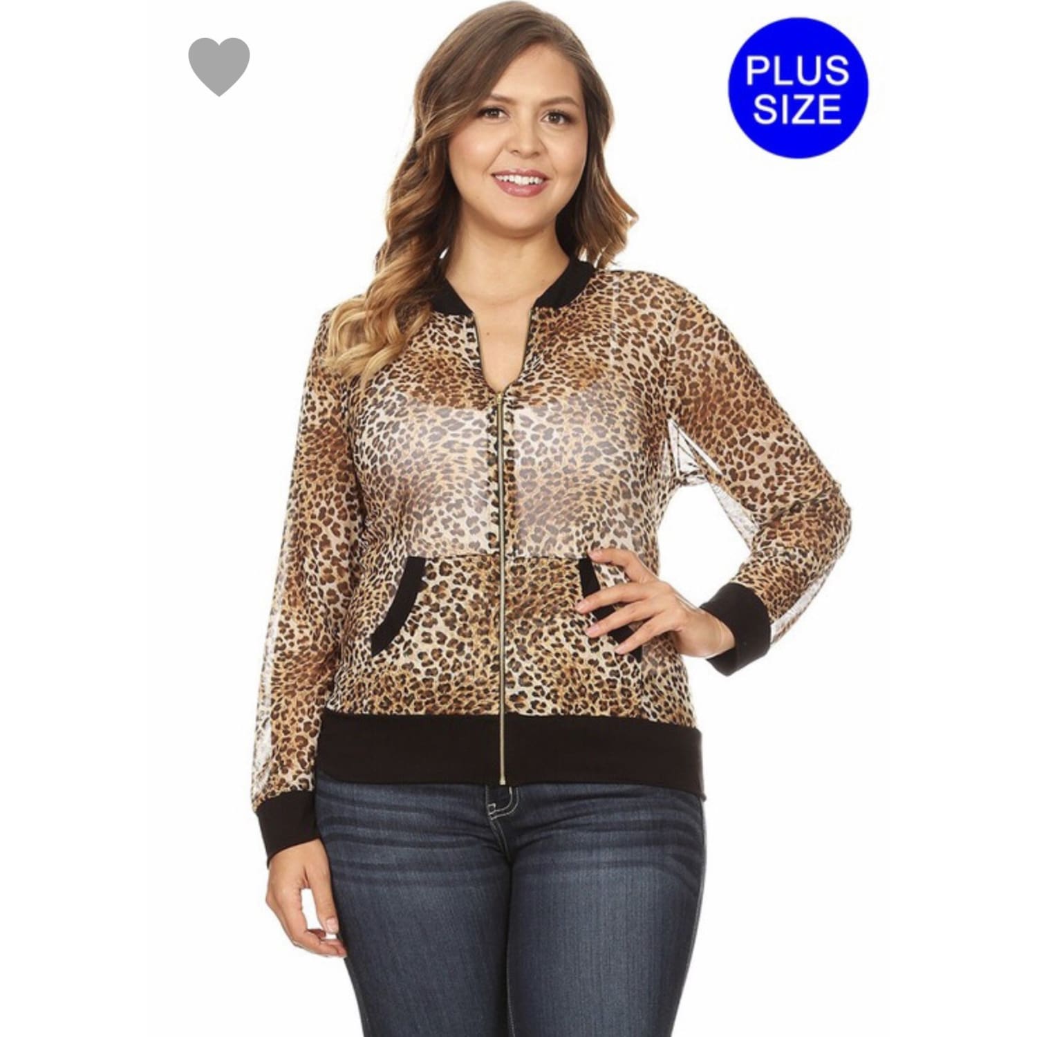 Sheer Mesh Cheetah Jacket