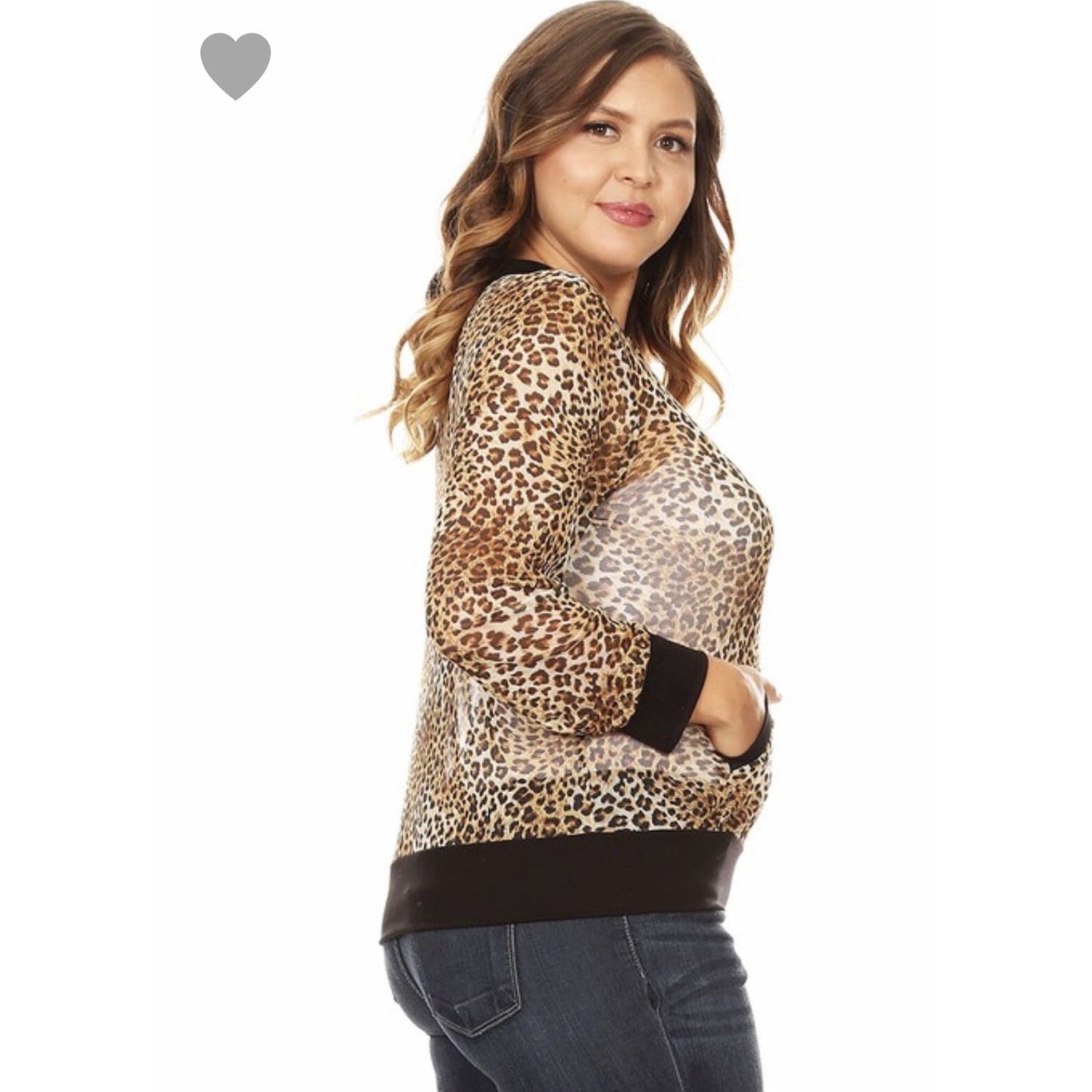 Sheer Mesh Cheetah Jacket