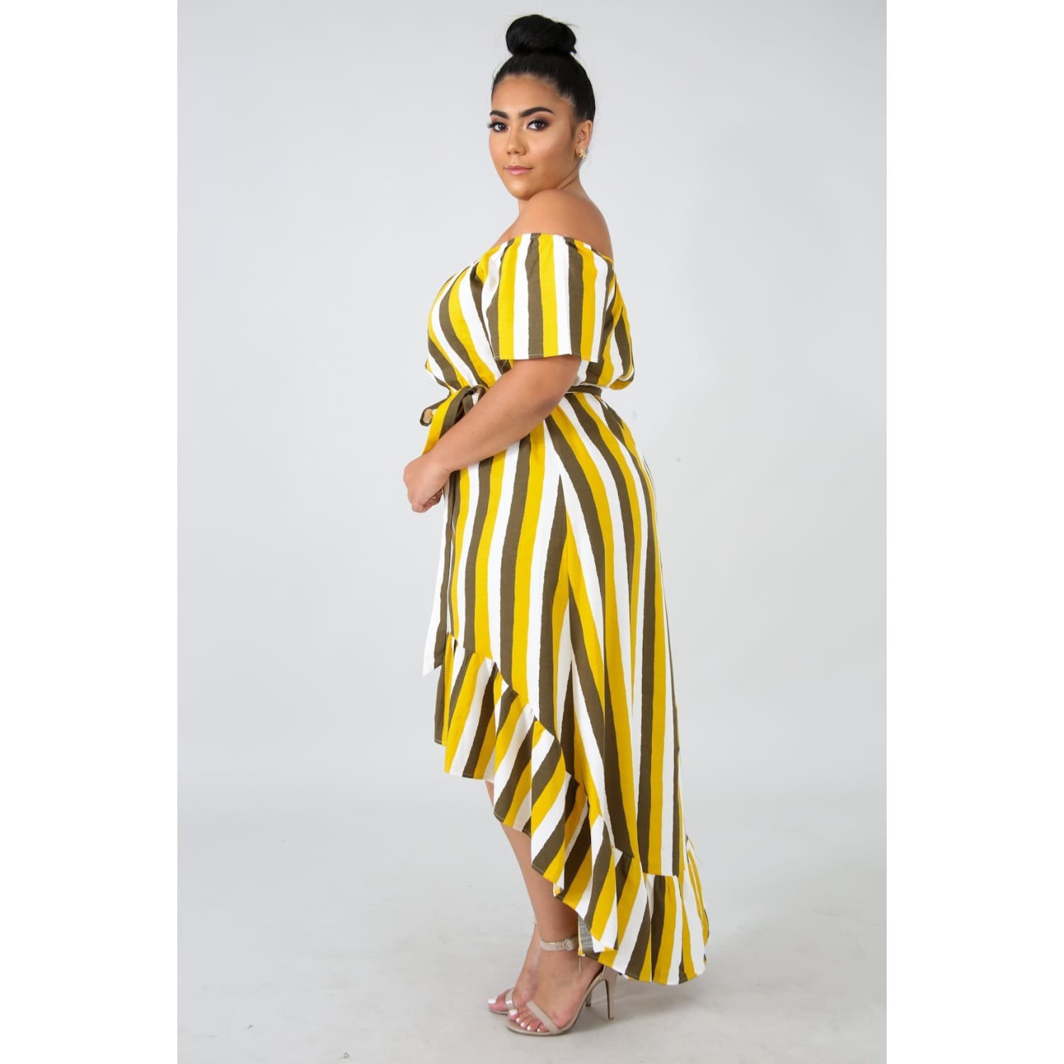 Thankful In Stripes Plus Dress - DRESSES