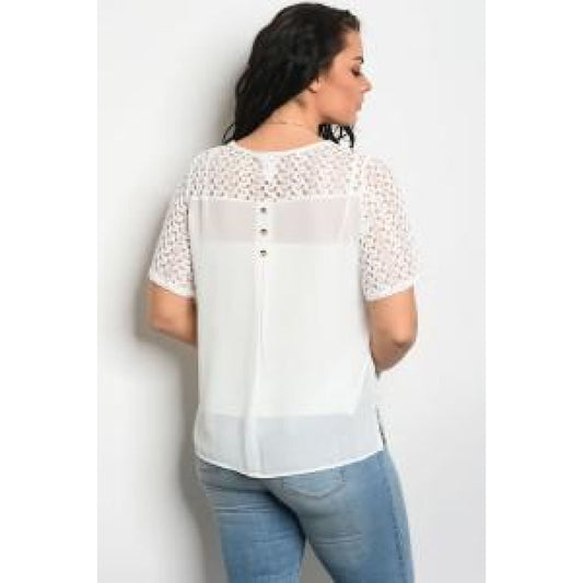 Two- Piece Lace Chiffon Top - Best YOU by HTS