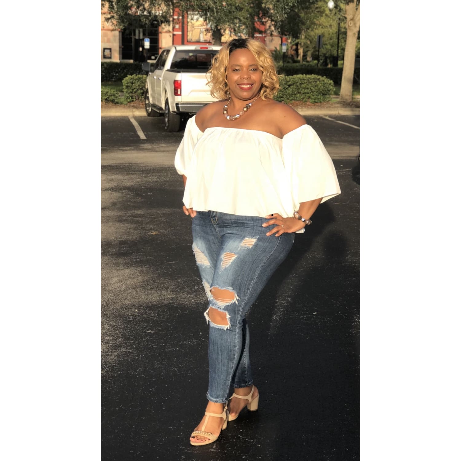White Off Shoulder Top - Best YOU by HTS