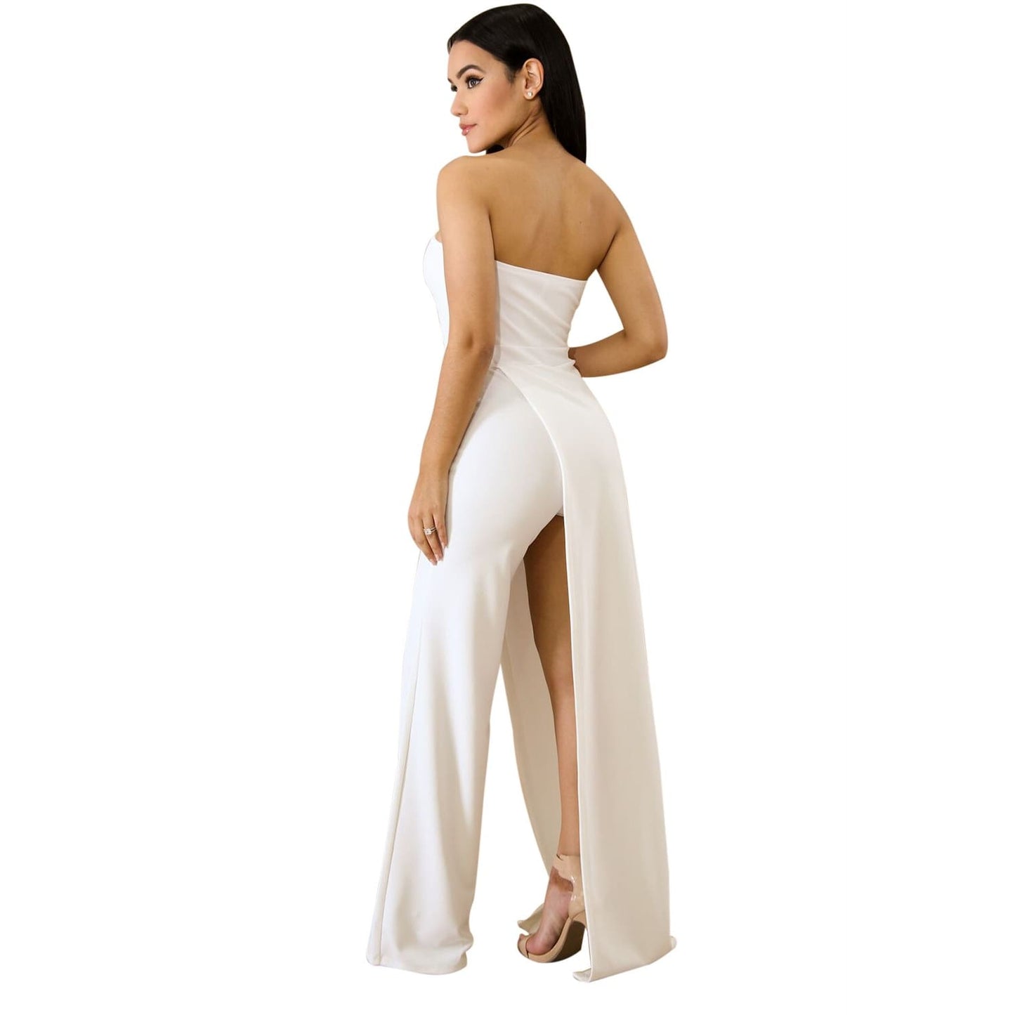 White Open Leg Jumpsuit - Best YOU by HTS