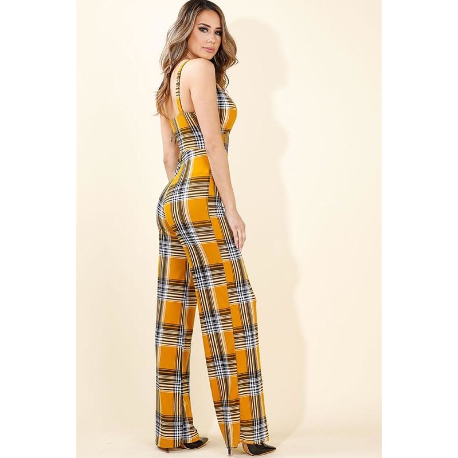 Yellow Plaid Jumpsuit - Best YOU by HTS